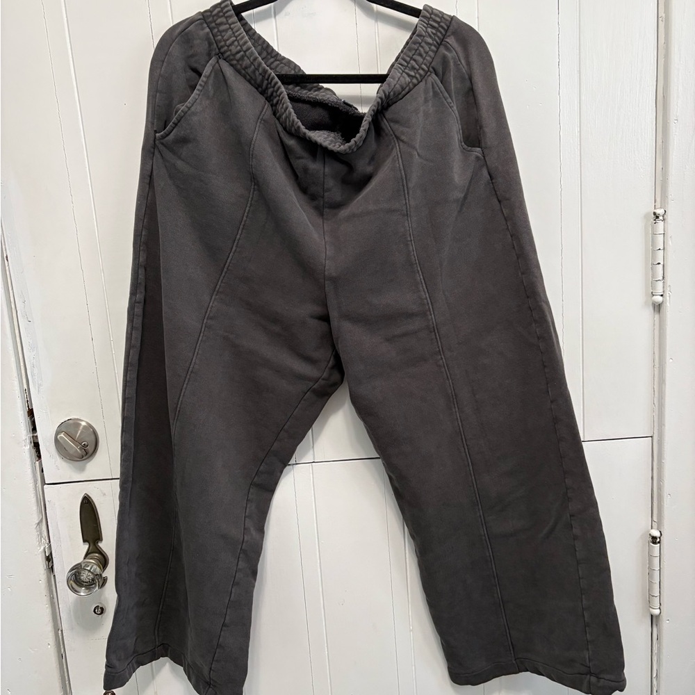 GAP Charcoal Wide-Leg Drawstring Track Pants